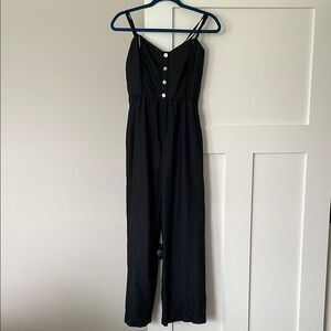 Madewell Black Sleeveless Jumpsuit with Spaghetti Straps